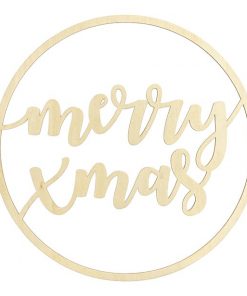 Merry Christmas Wooden Wreath Decoration