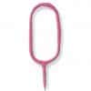 Pink Number 0 Sparkler Candle