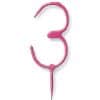 Pink Number 3 Sparkler Candle