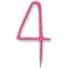 Pink Number 4 Sparkler Candle