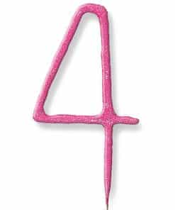 Pink Number 4 Sparkler Candle