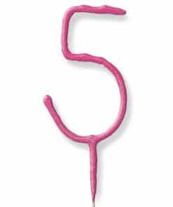 Pink Number 5 Sparkler Candle