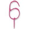 Pink Number 6 Sparkler Candle