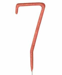Rose Gold Number 7 Sparkler Candle