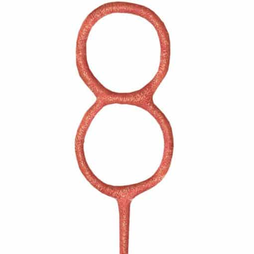 Rose Gold Number 8 Sparkler Candle