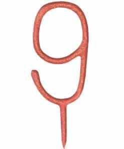 Rose Gold Number 9 Sparkler Candle