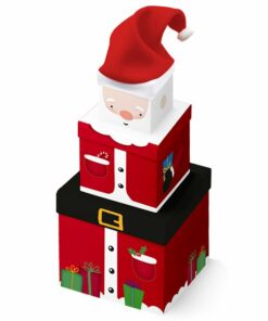 Santa Plush Stacking Boxes - 35cm