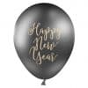 Happy New Year Black & Gold Printed Latex Balloons