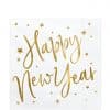 Happy New Year White Metallic Napkins