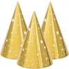 Metallic Gold Star Cone Hats