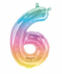 Pastel Ombre Number 6 Balloon