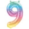 Pastel Ombre Number 9 Balloon