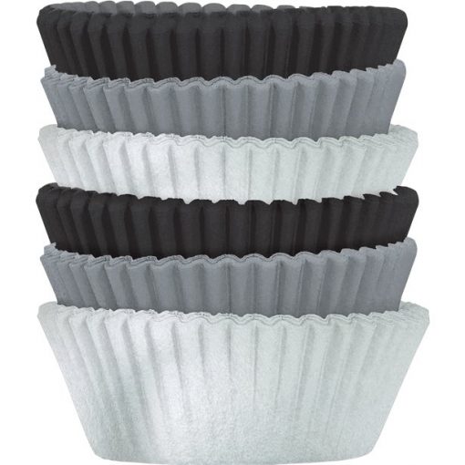 Silver, Black & White Cupcake Cases