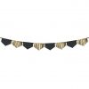 Black & Gold Scalloped Fringe Garland