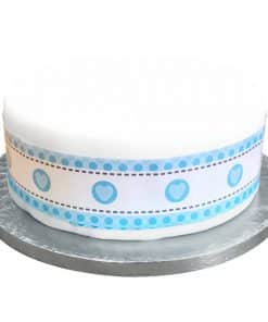 Blue Heart Stitch Cake Frill