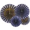 Navy Blue & Gold Mix Fan Decorations