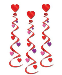 Hanging Heart Whirl Decorations