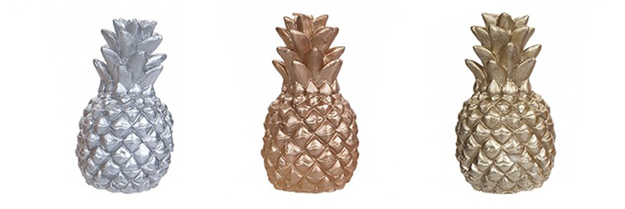 Metallic Pineapple Candle