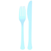 Baby Blue Reusable Plastic Cutlery Set -