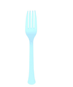 Baby Blue Reusable Plastic Cutlery Set -