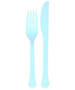 Baby Blue Reusable Plastic Cutlery Set