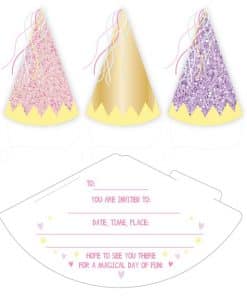 Fairy Princess Party Invitation Party Hats