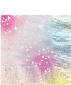 Girls Rule Iridescent Starry Party Paper Napkin