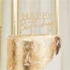 Gold Happy Birthday Cake Topper