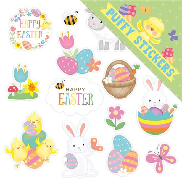 Easter Puffy Sticker Sheet Easter Decorations Next Day Delivery