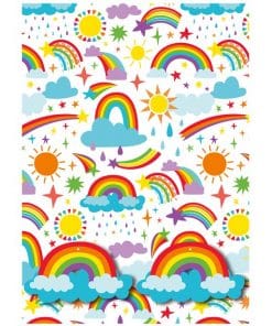 Rainbow 2 Sheets of Wrapping Paper & Tags
