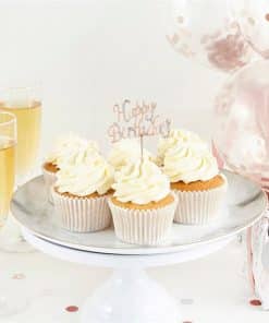 Rose Gold & Diamante Happy Birthday Cake Topper