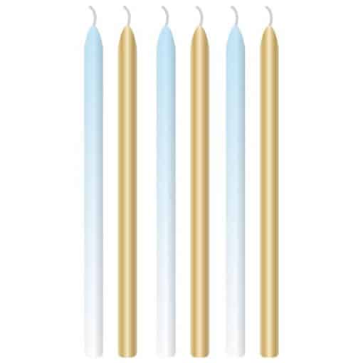 1st Birthday Blue & Gold Tall Candles