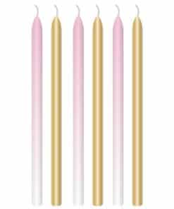 1st Birthday Pink & Gold Tall Candles