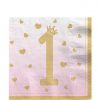 1st Birthday Pink Paper Napkins