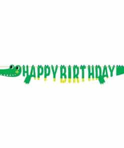 Alligator Party Shaped Happy Birthday Banner