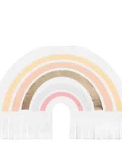 Gold Foiled Natural Rainbow Fringe Napkins