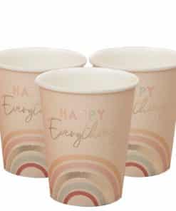 Happy Everything Natural Rainbow Birthday Party Cups