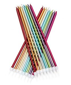 Metallic Rainbow Extra Tall Candles