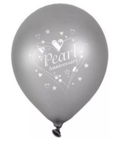 30th Pearl Wedding Anniversary Balloon
