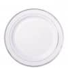 Premium White with Silver Trim Plastic Plates