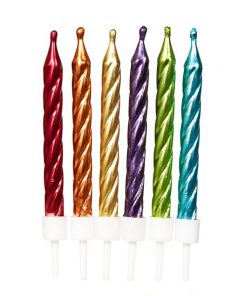 Rainbow Metallic Swirl Candles