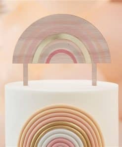 Wooden And Acrylic Rainbow Cake Topper