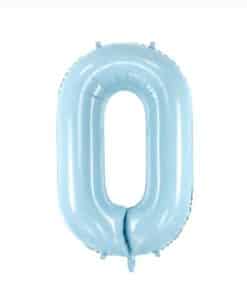 Pastel Blue Number 0 Balloon