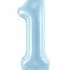 Pastel Blue Number 1 Balloon - 40"