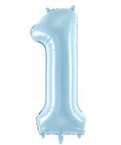 Pastel Blue Number 1 Balloon - 40"