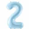 Pastel Blue Number 2 Balloon