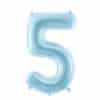 Pastel Blue Number 5 Balloon