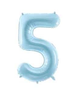 Pastel Blue Number 5 Balloon
