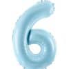 Pastel Blue Number 6 Balloon