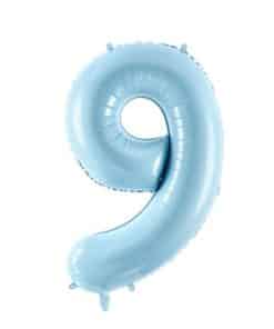 Pastel Blue Number 9 Balloon